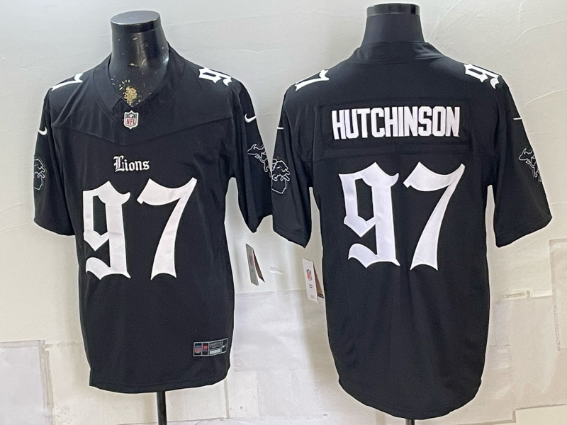2026 Men Detroit Lions #97 Hutchinson Black Nike Limited NFL Jersey 0814002